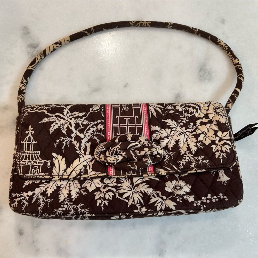 Vera Bradley Imperial Toile Pink Brown Ivory Handbag 👜